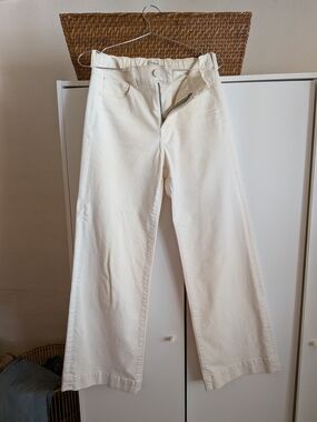UpWest Cream Wide-Leg Jeans